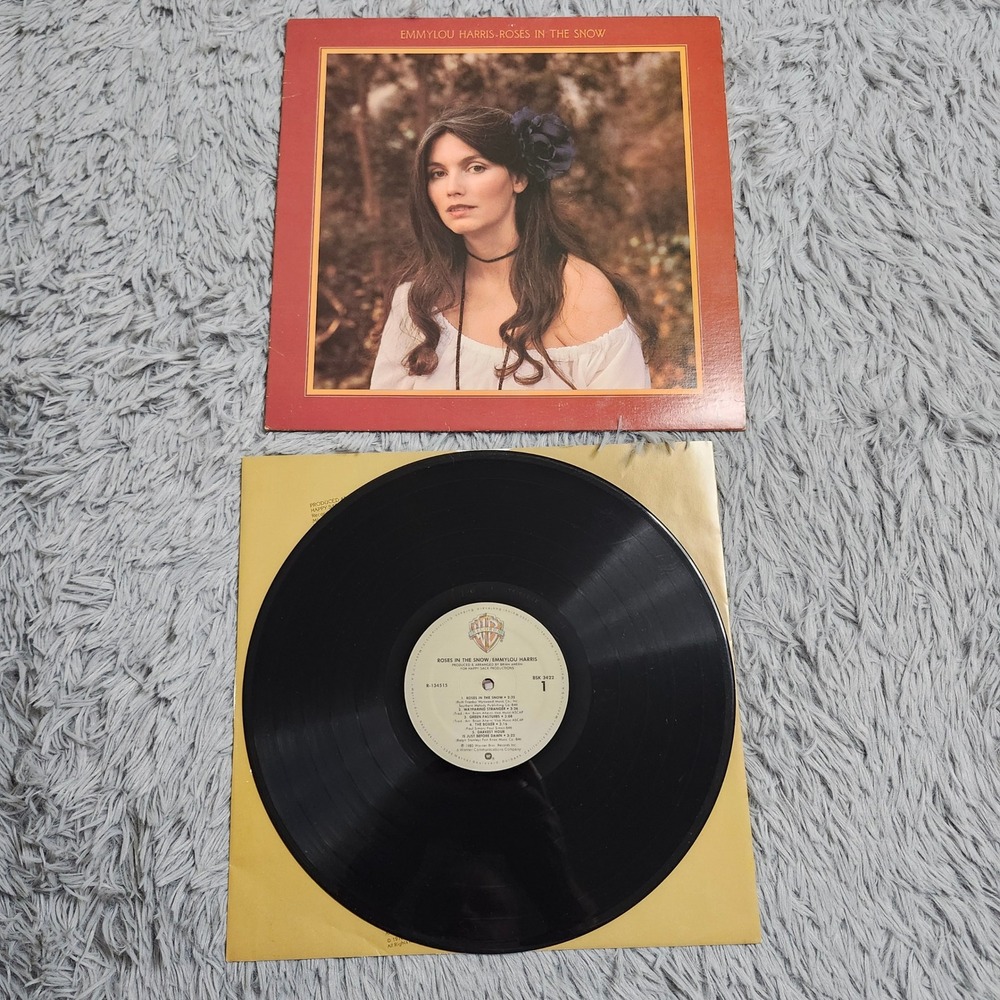 Emmylou Harris Roses In The Snow Vinyl Record Album BSK‎ 3422 Vintage Country